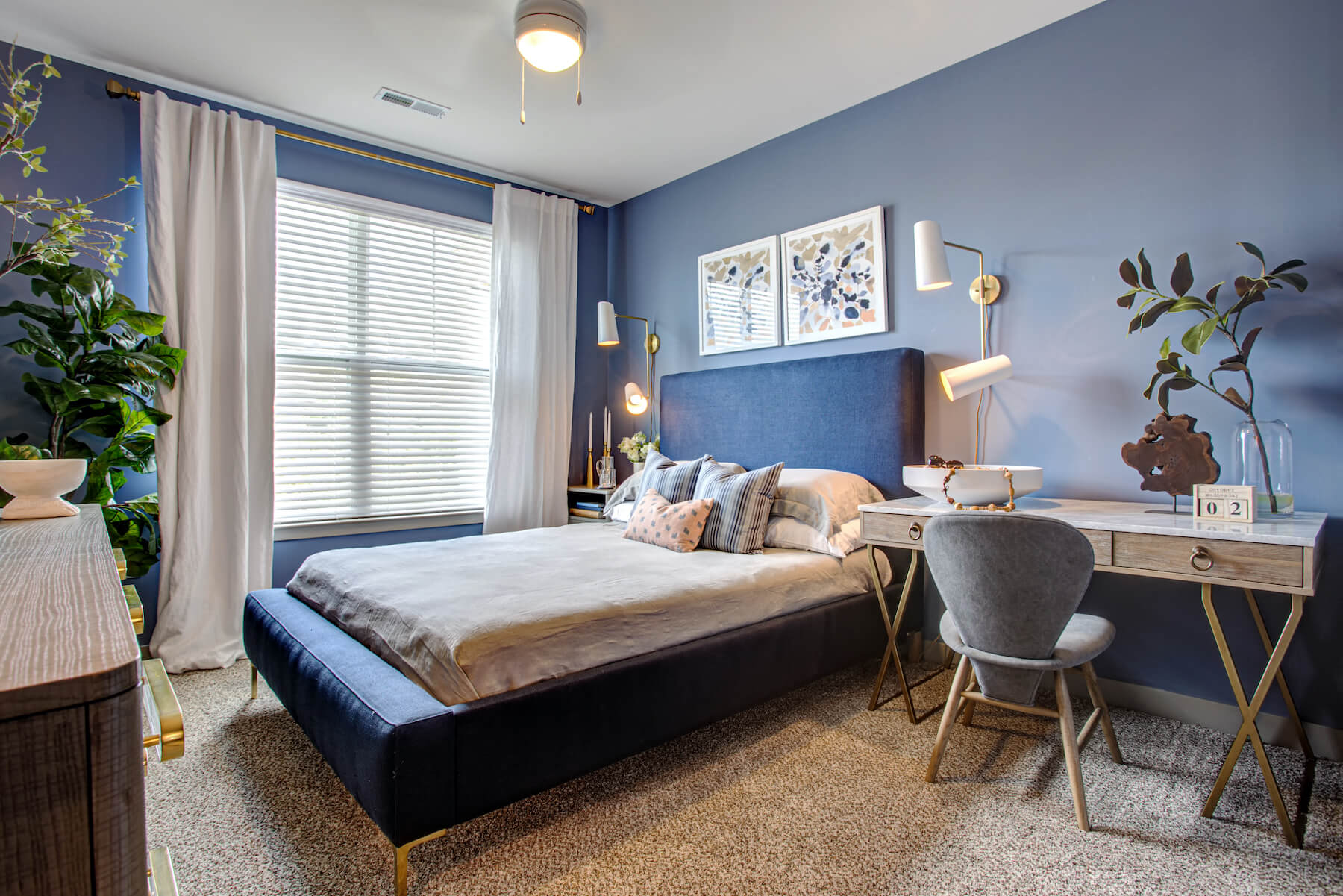 Bedroom With Expansive Windows at River Crossing Apartments, St. Charles, 63303