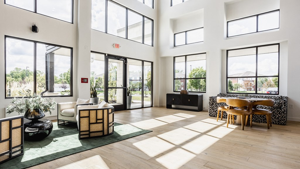 Clubhouse With Expansive Windows at Nuvo Flats, Merrillville, 46410