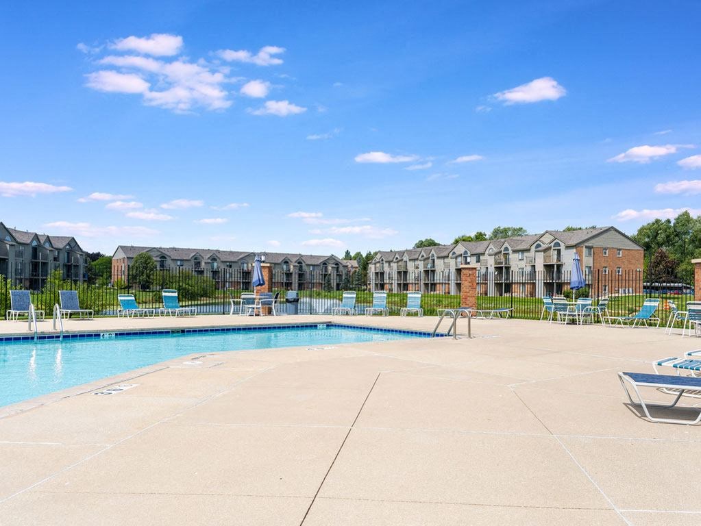 Poolside Lounge Chairs at Oak Shores Apartments, Oak Creek, Wisconsin