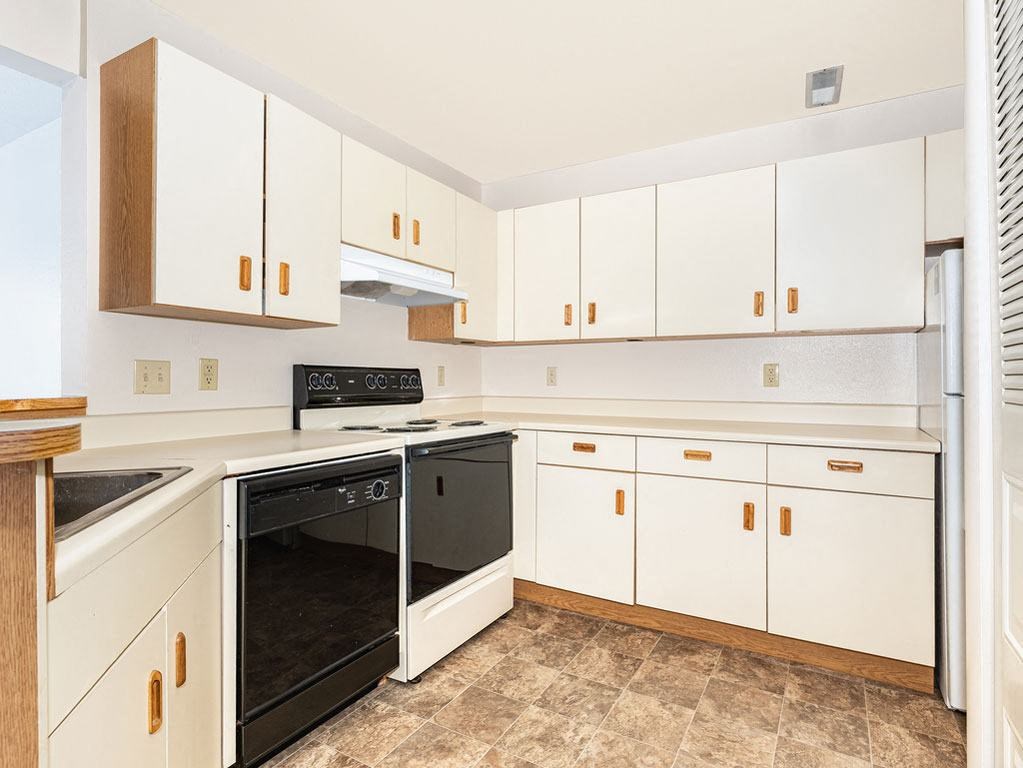 European-Style Kitchen at Oak Shores Apartments in Oak Creek, WI