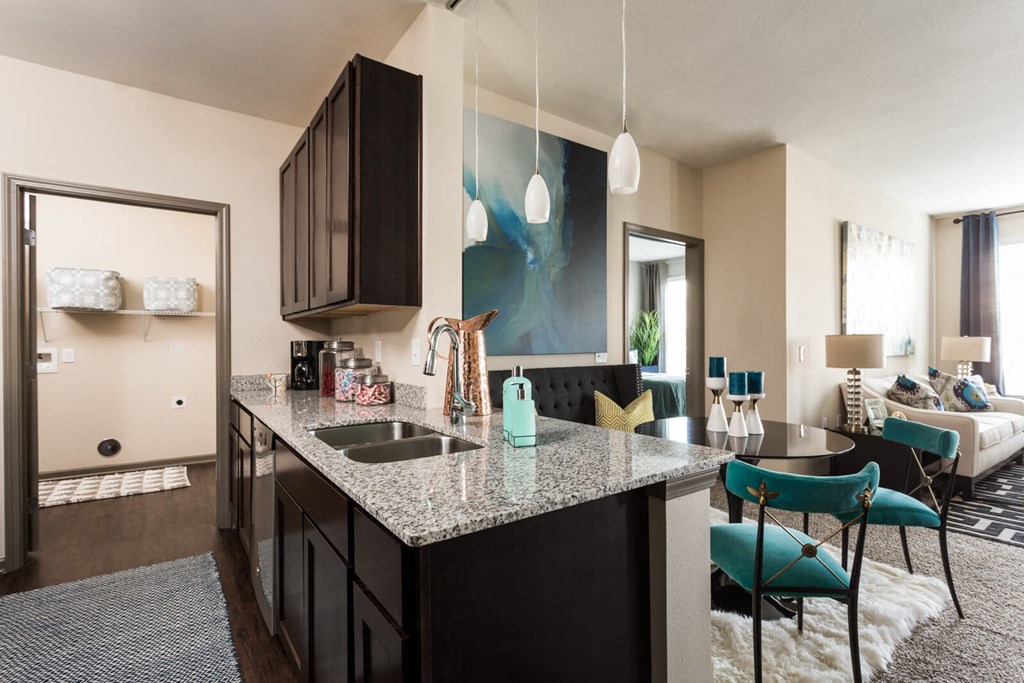 Open Kitchen Design with Pendant Lights at The Avenue at Polaris Apartments, Ohio, 43240