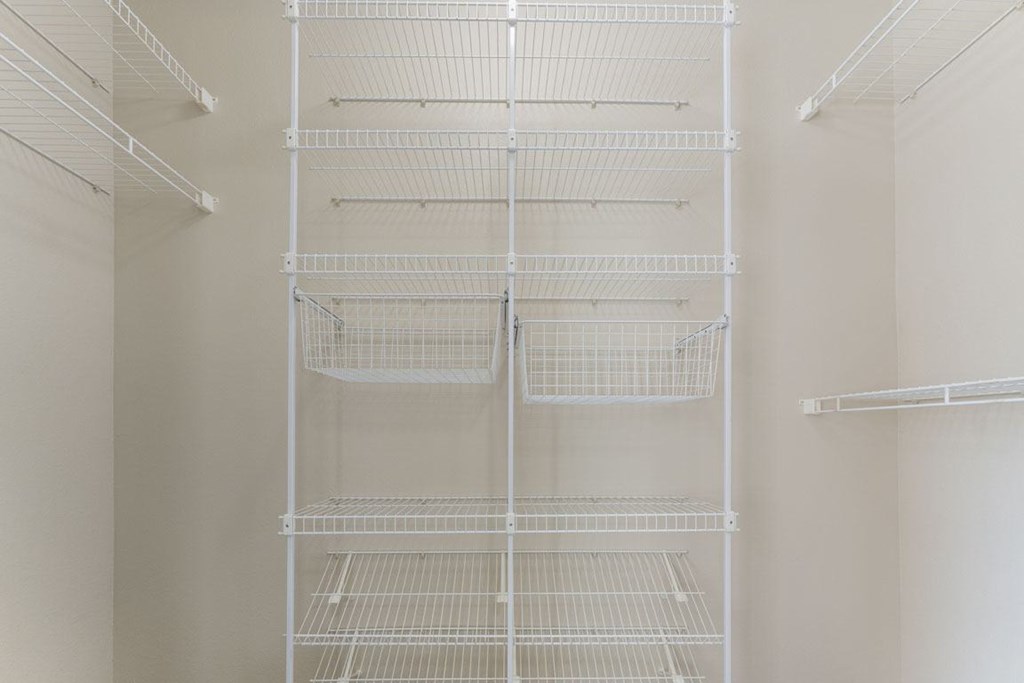 Walk In Closet with Organizers at Hunters Pond Apartment Homes in Champaign, IL
