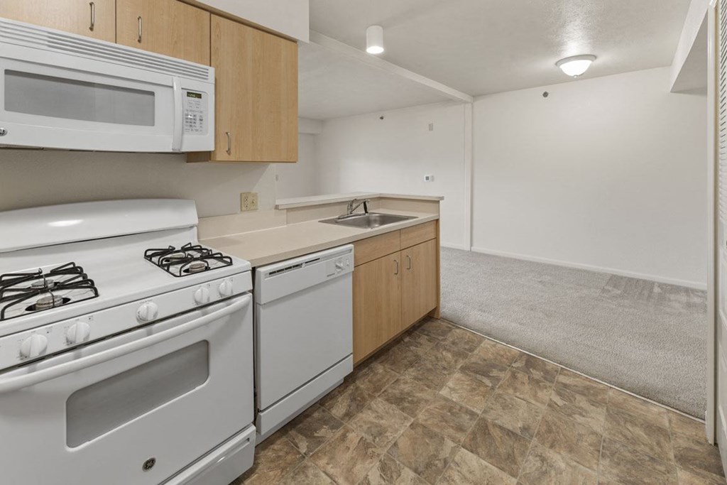 European-Style Kitchen with Breakfast Bar at Hunters Pond Apartment Homes, Champaign, IL, 61820