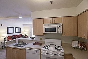 European-style Kitchen at Hunters Pond Apartment Homes in Champaign, IL