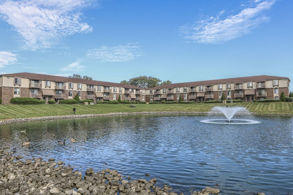 Beautiful Lake With Fountain at Pheasant Run, Lafayette, IN