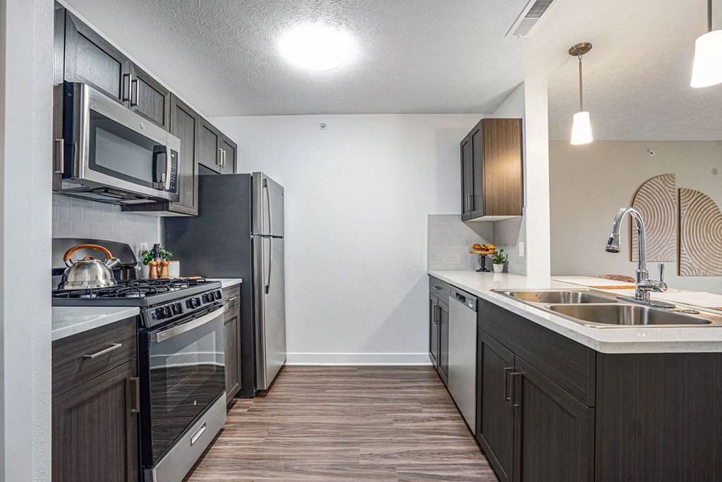 Kitchen with Stainless Steel Appliances at Meadowbrooke Apartment Homes, Grand Rapids, MI