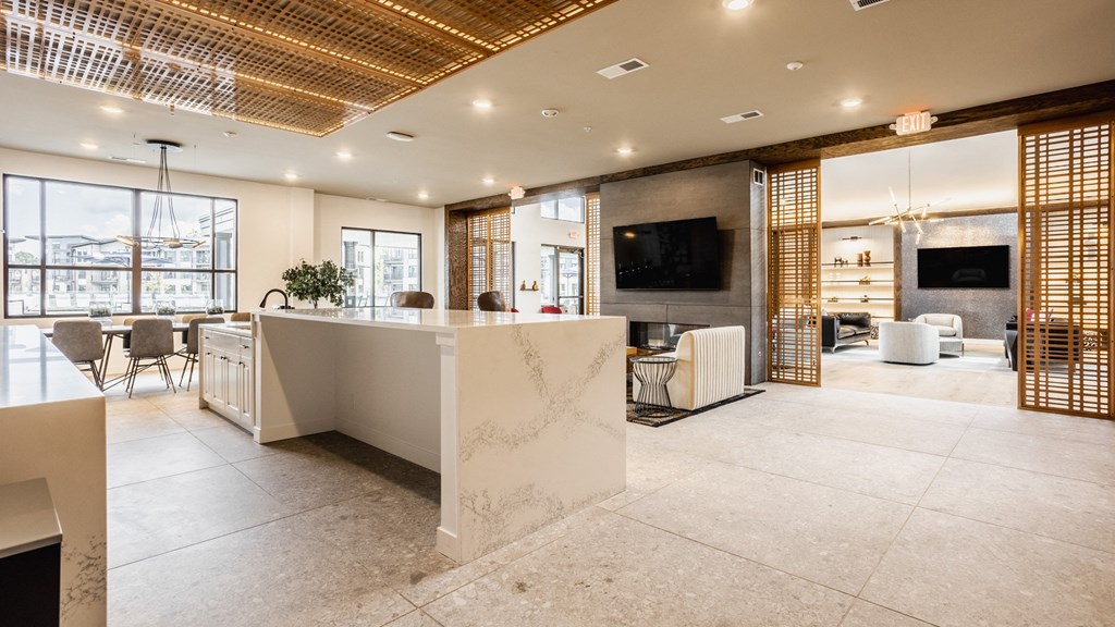 Clubhouse Kitchen with beautiful views at Upper Vue Flats, Dublin