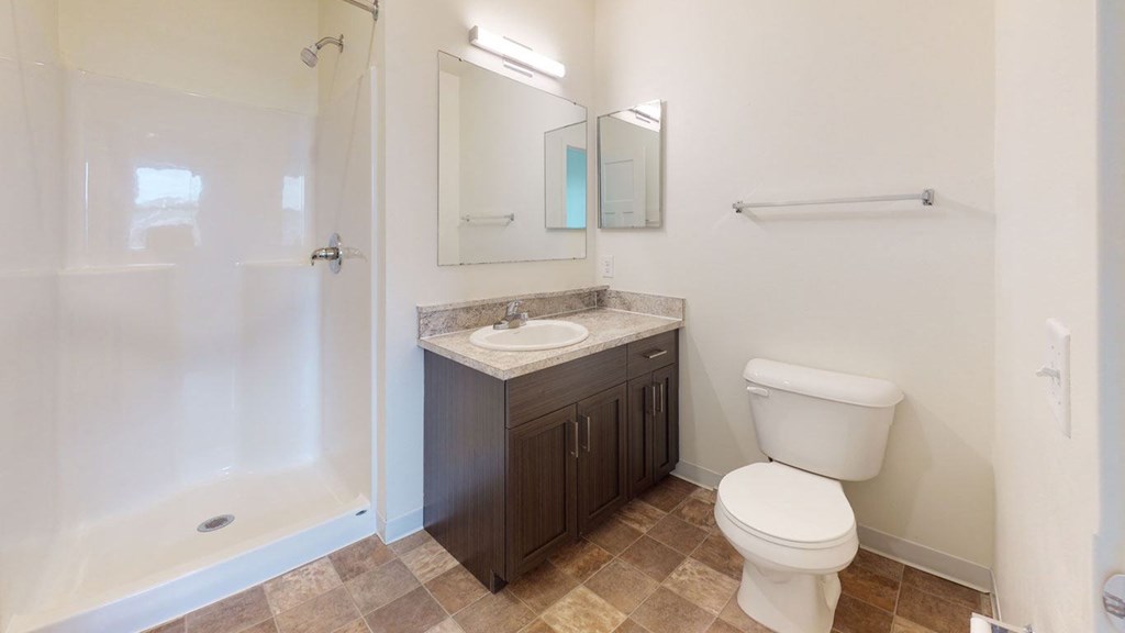 Second Bath with Walk-In Shower at The Reserve at Destination Pointe in Grimes, IA with