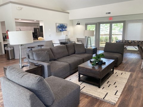 Community Building with Seating Areas at Green Ridge Apartments, Grand Rapids, Michigan