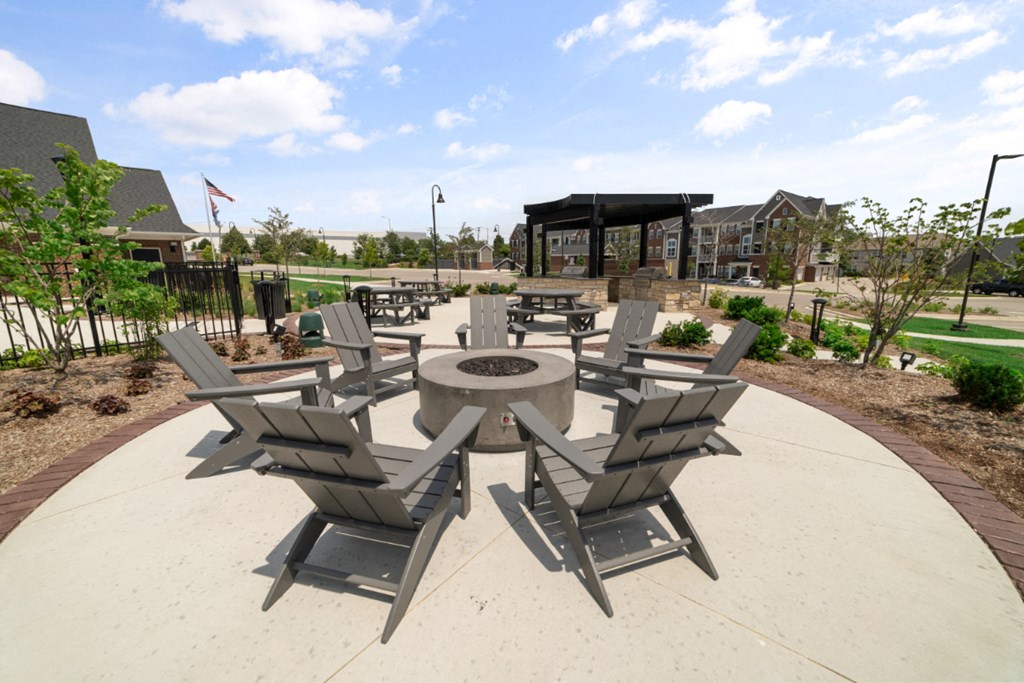 Community BBQ & Fire Pit  at Village Place Apartments, Romeoville, Illinois