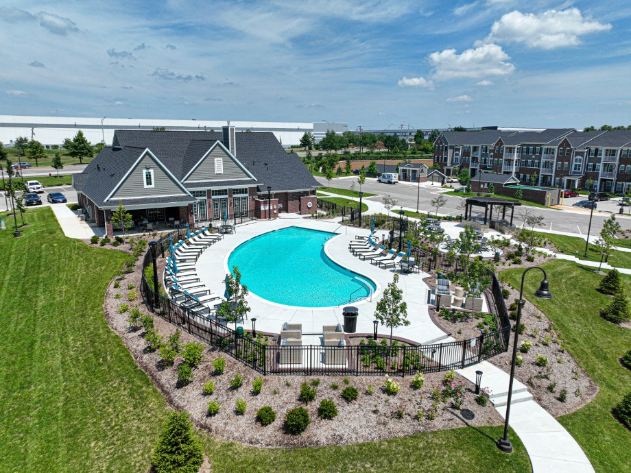 Aerial view of Village Place Pool