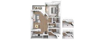 1 bedroom 1 bathroom Floor plan A at Sundance Apartments, Indianapolis, IN