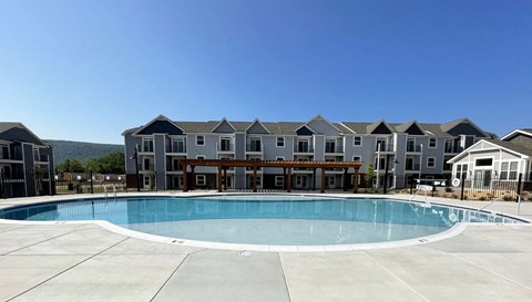 our apartments showcase an unique swimming pool  at Signature Pointe Apartment Homes, Athens, 35611