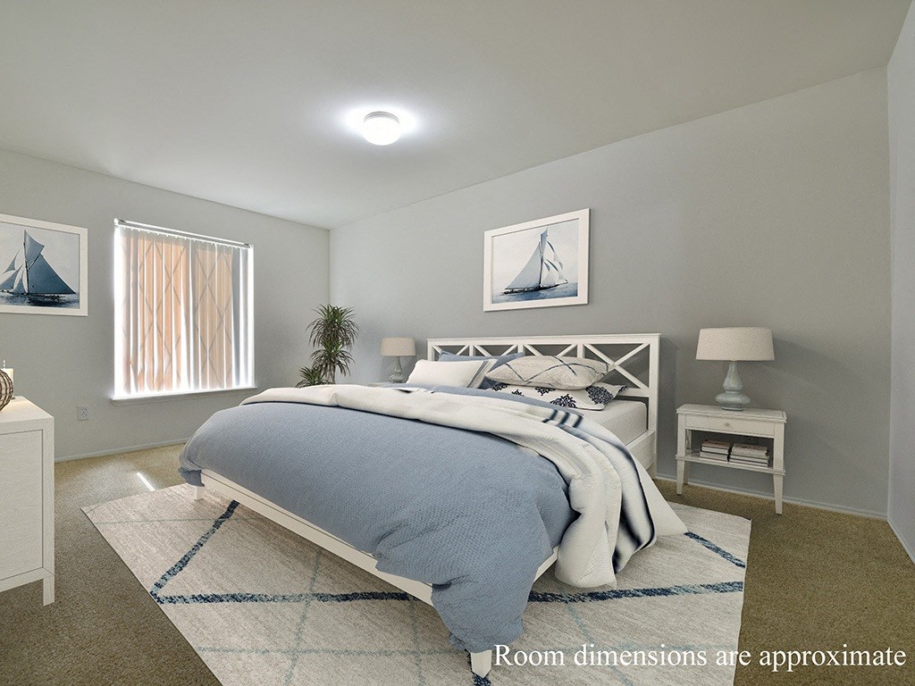 Beautiful Bright Bedroom With Wide Windows at Shannon Manor Townhomes, Davison, MI