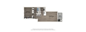 Silver Elite 1 BR 1 BA Floor Plan at Emerald Creek Apartments, Greenville, 29607