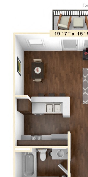 The Summit - 1 BR 1 BA Floor Plan The Summit - 1 BR 1 BA Floor Plan at The Retreat Apartments, Roanoke, VA