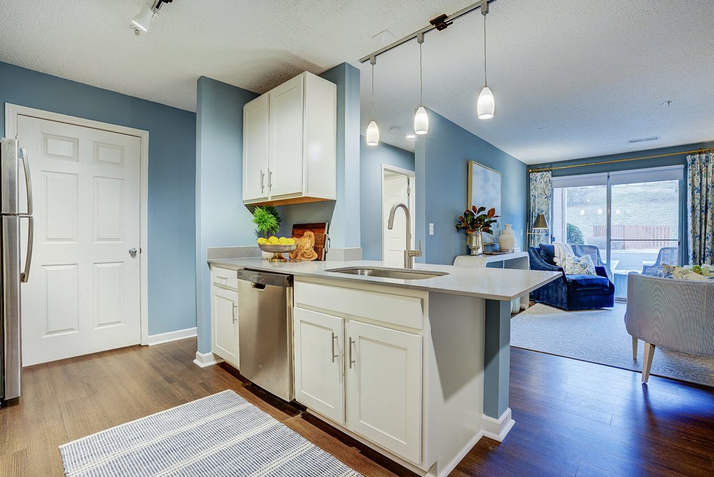 Living Room Come Kitchen View at Sunscape Apartments, Roanoke