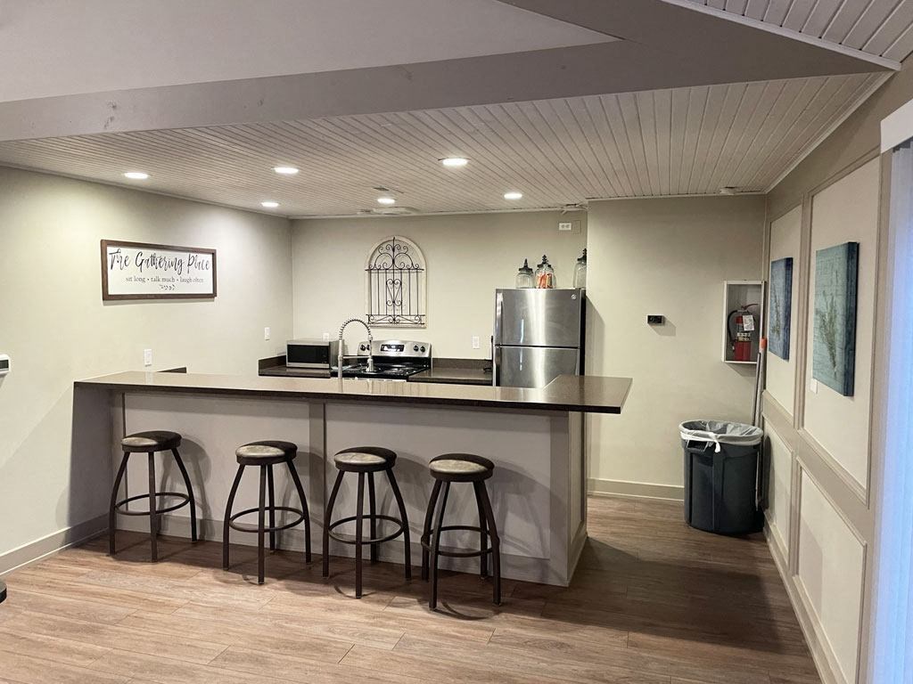 Community Building Kitchen with Stainless Steel Appliances at Tanglewood Apartments, Oak Creek, Wisconsin