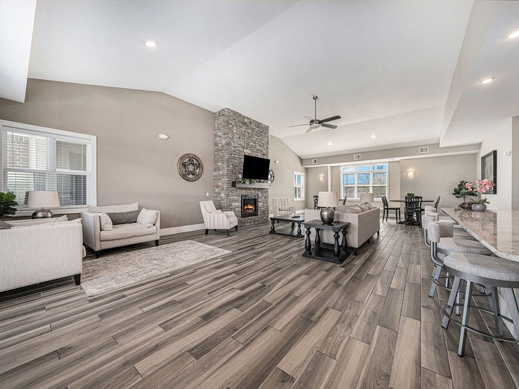 Fireplace Wall in Community Building at Trade Winds Apartment Homes in Elkhorn, NE