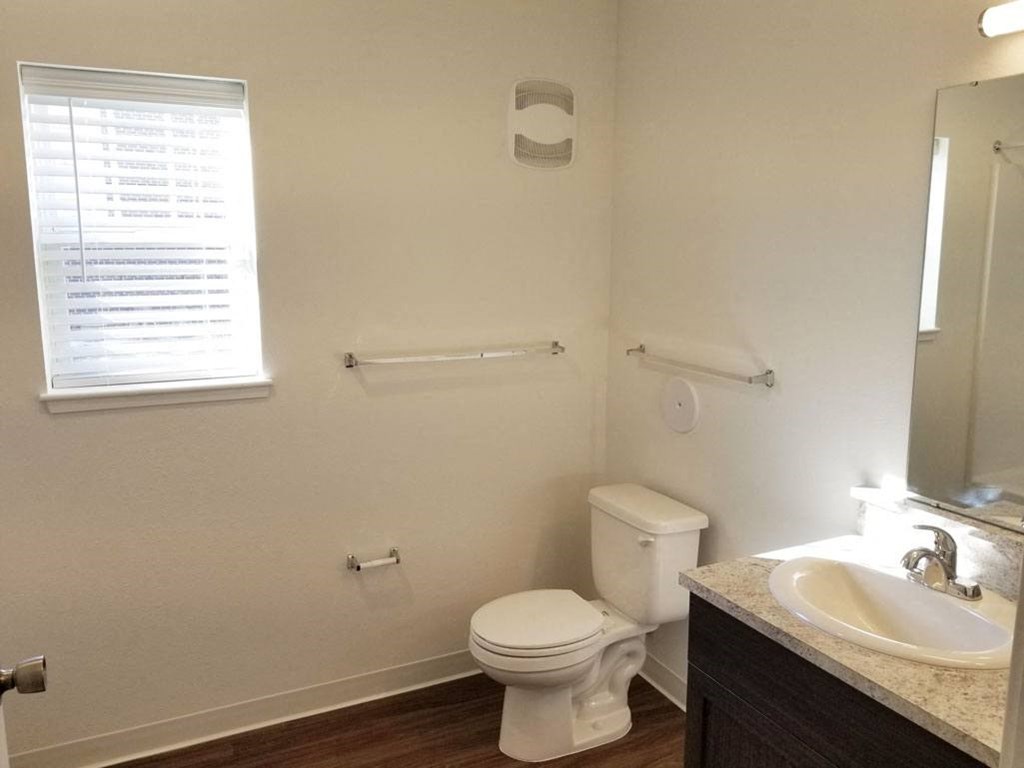 Bathroom with Hard Surface Flooring at Trade Winds Apartment Homes in Elkhorn, NE