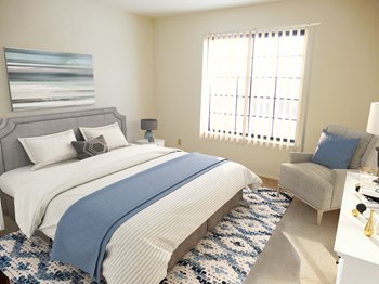 Model Bedroom of One Bedroom Mulberry Apartment Model Bedroom of One Bedroom Mulberry Apartment at Tanglewood Apartments, Wisconsin - Photo Gallery 2