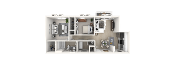 The Ambassador - 2 BR 1 BA  at Alexandria of Carmel Apartments, Carmel, IN, 46032
