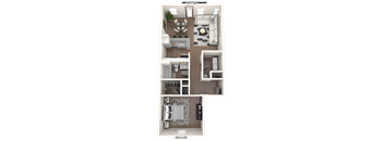 a floor plan of a 3 bedroom apartment