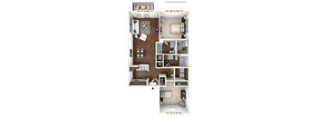 The Blackwell - 2 BR 2 BA Floor Plan at Avellan Springs Apartments, North Carolina, 27560