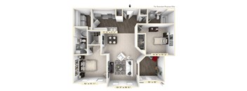 The Castello - 2 BR 2 BA Floor Plan