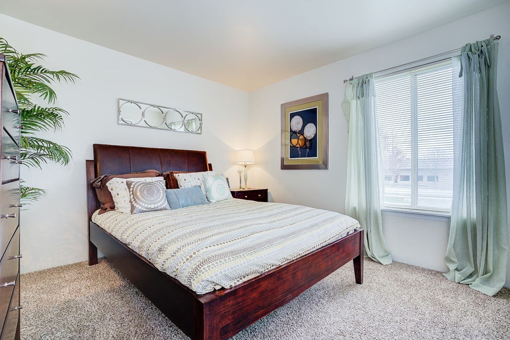 Model Bedroom at Bay Pointe Apartments, Lafayette, IN, 47909