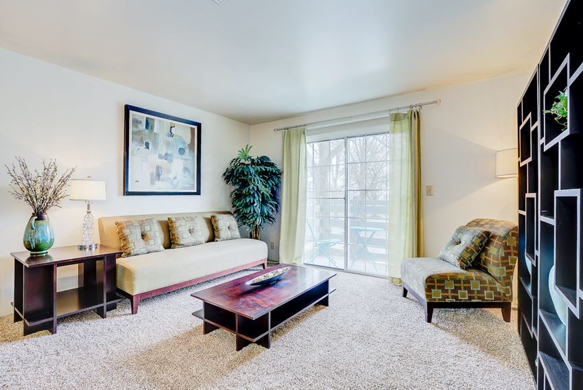 Model Living Room at Bay Pointe Apartments, Lafayette, Indiana - Photo Gallery 1