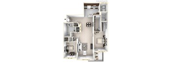The Henry - 2 BR 2 BA Floor Plan at Enclave Apartments, Virginia