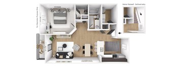 1 bedroom 1 bathroom Floor plan A at Latitudes Apartments, Indianapolis, Indiana