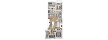 2 bedroom 2 bathroom Floor plan D at Latitudes Apartments, Indianapolis, Indiana