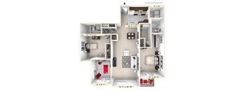 The Madison - 2 BR 2 BA Floorplan at Enclave Apartments, Midlothian, 23114