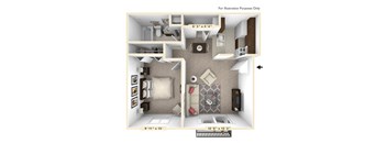 The Oak - 1 BR 1 BA  Floor Plan at Autumn Woods Apartments, Miamisburg, OH