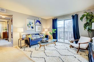 Spacious Living Room With Private Balcony at Polo Run Apartments, Greenwood, IN