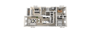 An Aerial View of the Presidential Floor Plan  at Alexandria of Carmel Apartments, Carmel