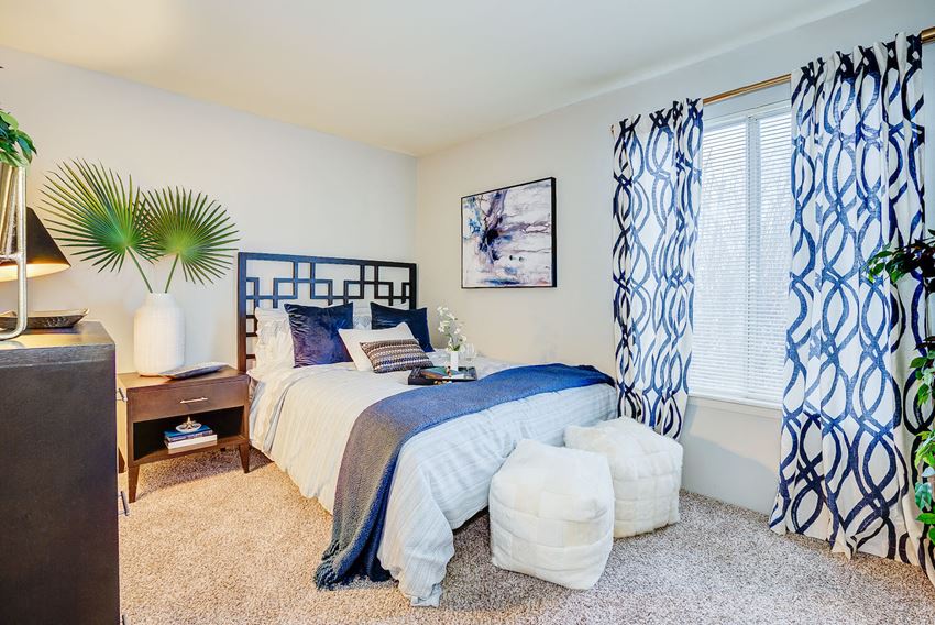 Comfortable Bedroom With Large Window Comfortable Bedroom With Large Window at Scarborough Lake Apartments, Indianapolis, IN, 46254 - Photo Gallery