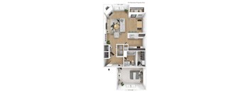 1 bedroom 1 bathroom Floor plan at Latitudes Apartments, Indianapolis, 46237