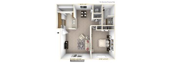 The Sycamore - 1 BR 1 BA Floor Plan at Autumn Woods Apartments, Miamisburg, 45342