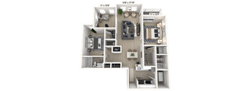 An Aerial View of the Union Floor Plan  at Alexandria of Carmel Apartments, Indiana