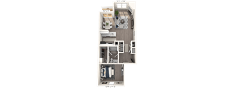 The Vintner - 1 BR 1 BA Floor Plan at The Vinings Apartments, Richmond