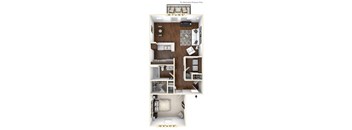 The Wright - 1 BR 1 BA Floor Plan at Avellan Springs Apartments, Morrisville