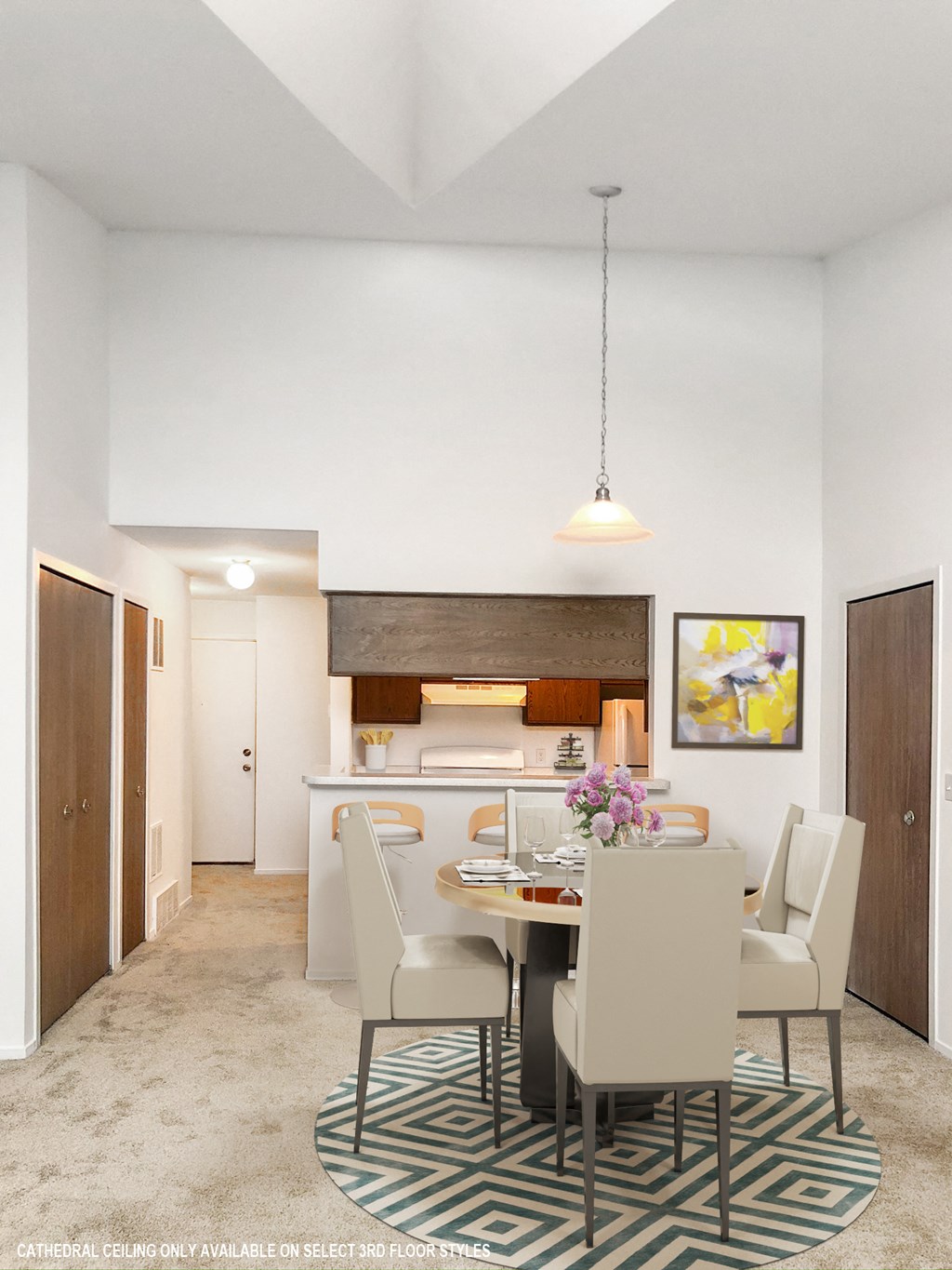 Azalea Layout Third Floor Dining Room Model at The Harbours Apartments, Clinton Township