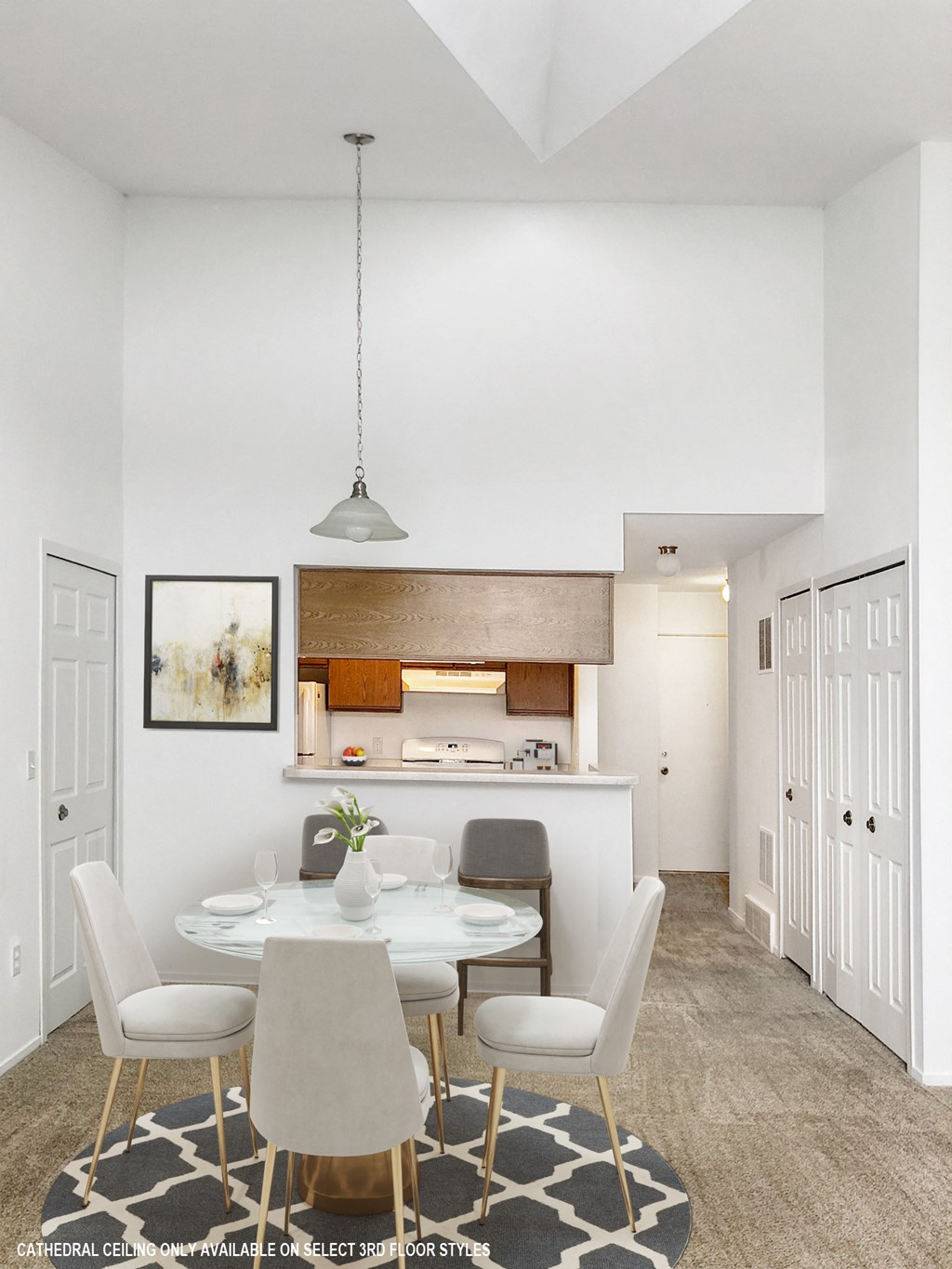 Lily Layout Third Floor Dining Room Model at The Harbours Apartments, Clinton Twp, MI