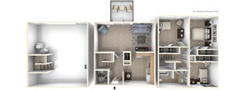 Three-Bedroom Townhome Floor Plan at Mount Royal Townhomes, Michigan, 49009