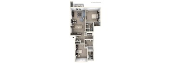 a stylized floor plan with a bedroom and a living room at Andover Pointe Apartment Homes, La Vista, Nebraska