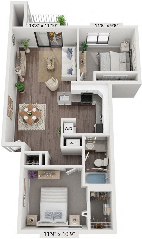 Two Bedroom One Bath Renovated Apartment at The Crossings Apartments in Grand Rapids, MI