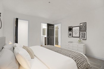 Spacious Bedroom With Comfortable Bed Spacious Bedroom With Comfortable Bed at Sundance Apartments, Indiana, 46237 - Photo Gallery 5